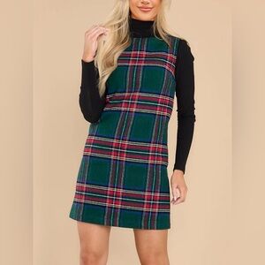 Women’s Holiday Tartan Sheath Dress, Large